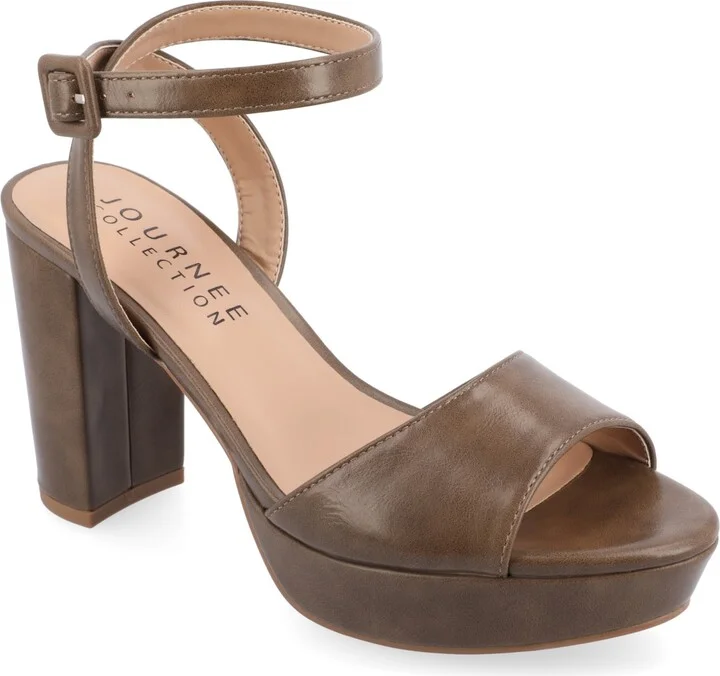 Journee Collection Women's Nairri Platform Block Heel Dress Sandals