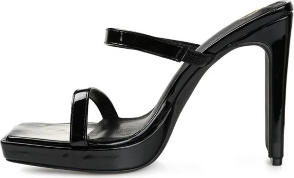 Journee Collection Womens Naivee Tru Comfort Foam Open Square Toe Platform Heel Sandals Black 11 - Image 2