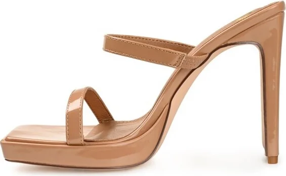 Journee Collection Womens Naivee Tru Comfort Foam Open Square Toe Platform Heel Sandals Mocha 10 - Image 2
