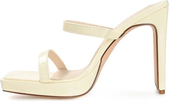 Journee Collection Womens Naivee Tru Comfort Foam Open Square Toe Platform Heel Sandals Off White 9 - Image 2