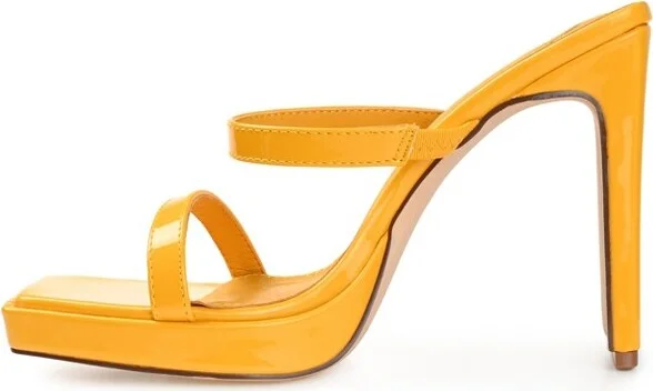 Journee Collection Womens Naivee Tru Comfort Foam Open Square Toe Platform Heel Sandals Orange 8 - Image 2