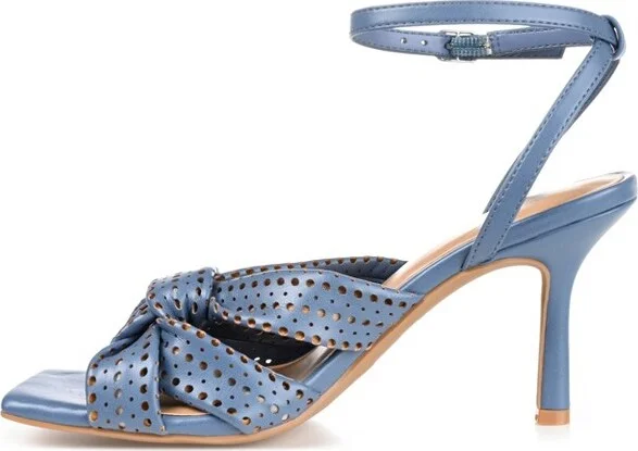 Journee Collection Women's Naommi Open Toe Mid Stiletto Pumps Blue - Image 2