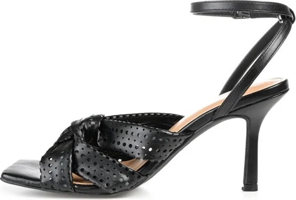 Journee Collection Women's Naommi Open Toe Mid Stiletto Pumps Blue - Image 5