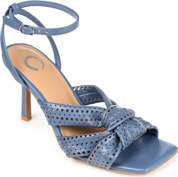 Journee Collection Women's Naommi Open Toe Mid Stiletto Pumps Blue