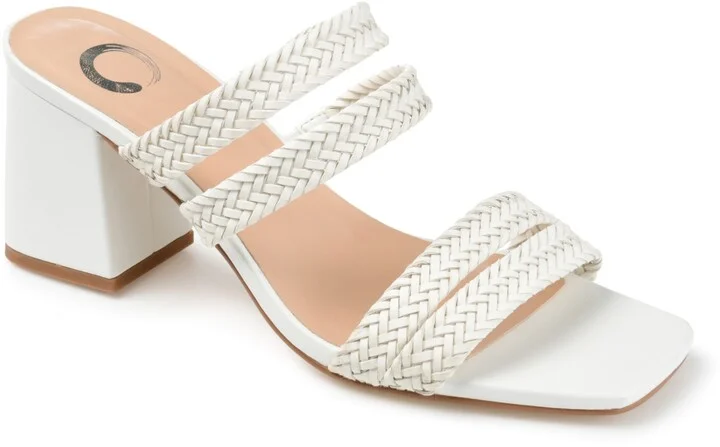 Journee Collection Women's Natia Woven Block Heel Sandals