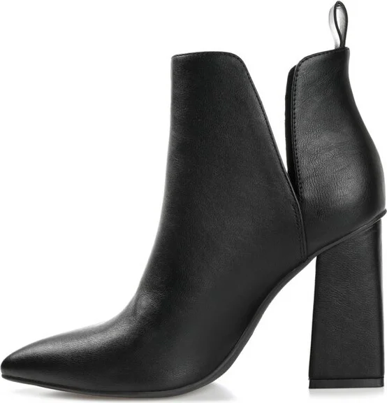 Journee Collection Women's Neima Pointed Toe Block Heel Ankle Booties White - Image 3