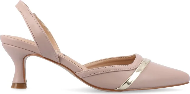 Journee Collection Women's Nellia Slingback Kitten Heel Pumps - Image 7