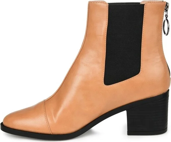 Journee Collection Women's Nigella Back Heel Zip Stacked Heel Booties Black - Image 3