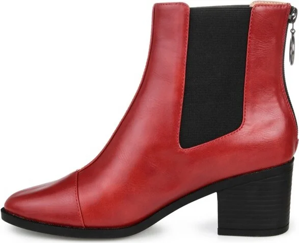 Journee Collection Women's Nigella Back Heel Zip Stacked Heel Booties Black - Image 5