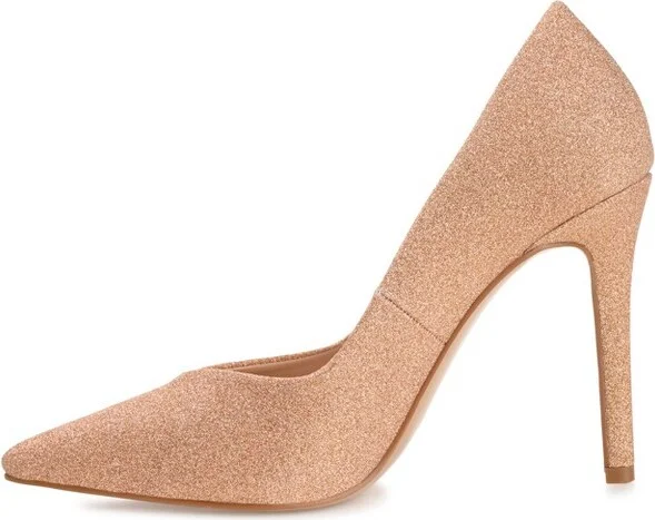 Journee Collection Women's Ninna Slip On High Stiletto Pointed Toe Pumps Tan - Image 2