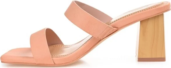 Journee Collection Women's Nolla Open Square Toe Block Heel Sandals Cognac - Image 3
