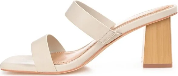 Journee Collection Women's Nolla Open Square Toe Block Heel Sandals Cognac - Image 4