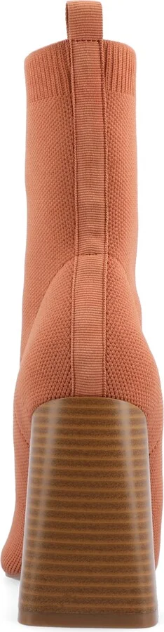 Journee Collection Women's Noralinn Knit Stacked Flared Heel Dress Booties - Image 3
