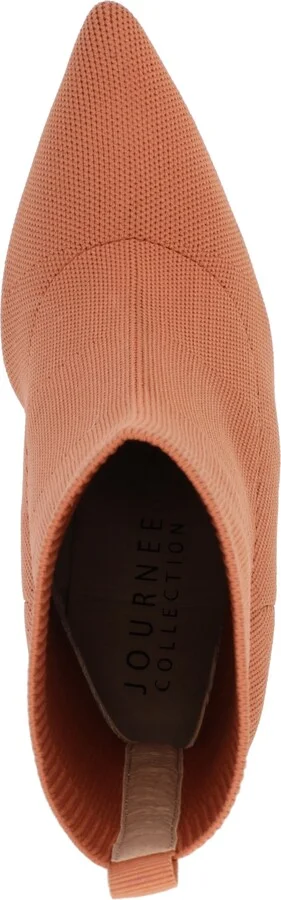 Journee Collection Women's Noralinn Knit Stacked Flared Heel Dress Booties - Image 4