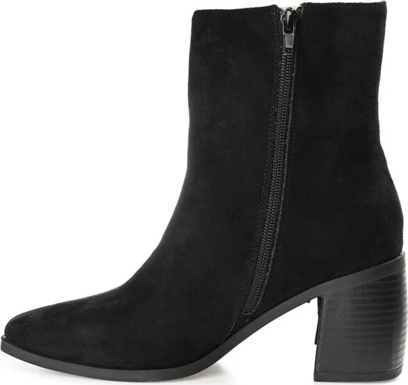 Journee Collection Womens Noriah Tru Comfort Foam Inside Zip Stacked Heel Booties Black 6 - Image 2