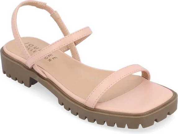 Journee Collection Women's Nylah Slim Platform Sling Back Sandals Rose
