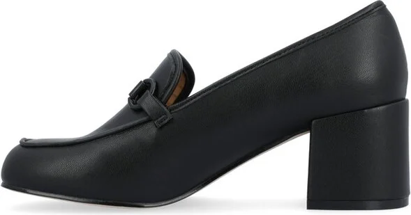 Journee Collection Women's Nysaa Low Heel Square Toe Pumps Black - Image 4