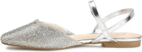 Journee Collection Women's Nysha Buckle Square Toe Ballet Flats Silver - Image 4