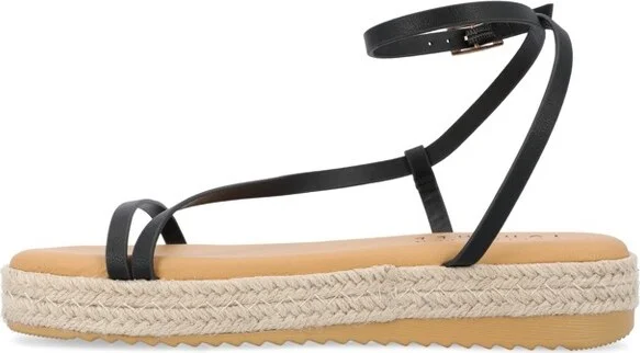 Journee Collection Women's Odelia Buckle Espadrille Sandals Black - Image 2