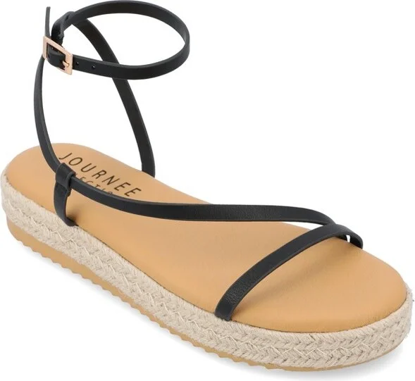 Journee Collection Women's Odelia Buckle Espadrille Sandals Black