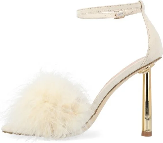 Journee Collection Women's Odete Mid Heel Open Toe Pumps Ivory - Image 2