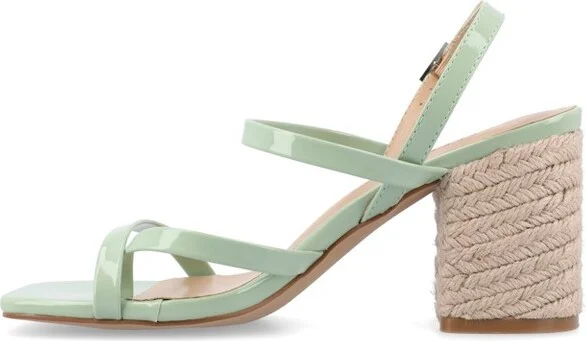 Journee Collection Women's Olivina Jute Covered Block Heel Sandals, Sage - Image 2