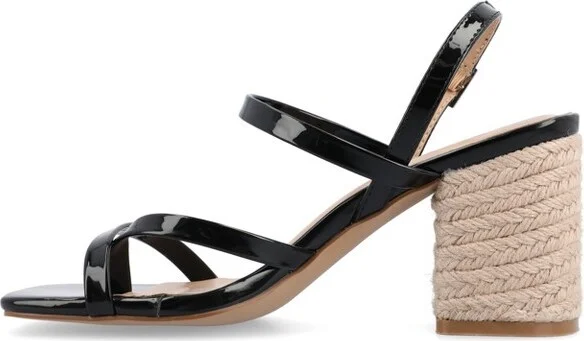 Journee Collection Women's Olivina Jute Covered Block Heel Sandals, Sage - Image 3