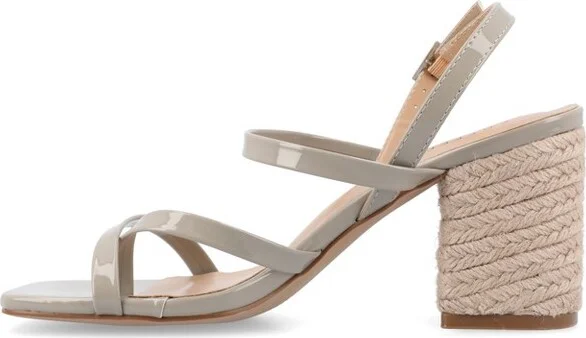 Journee Collection Women's Olivina Jute Covered Block Heel Sandals, Sage - Image 4