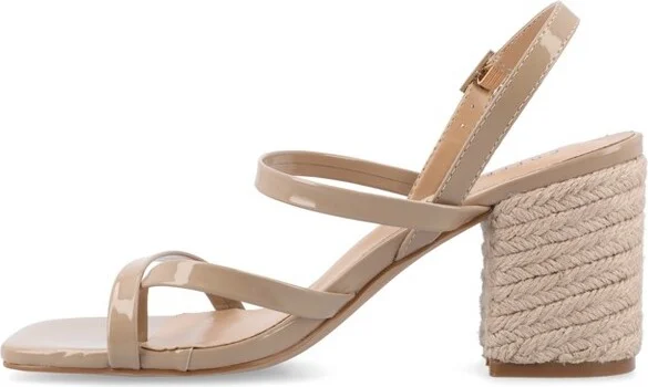 Journee Collection Women's Olivina Jute Covered Block Heel Sandals, Sage - Image 5