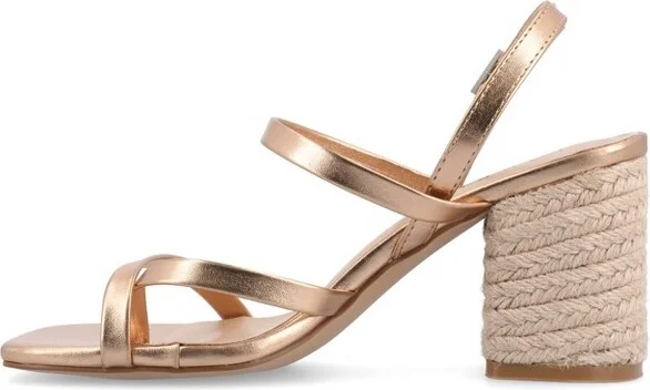 Journee Collection Women's Olivina Jute Covered Block Heel Sandals, Sage - Image 6