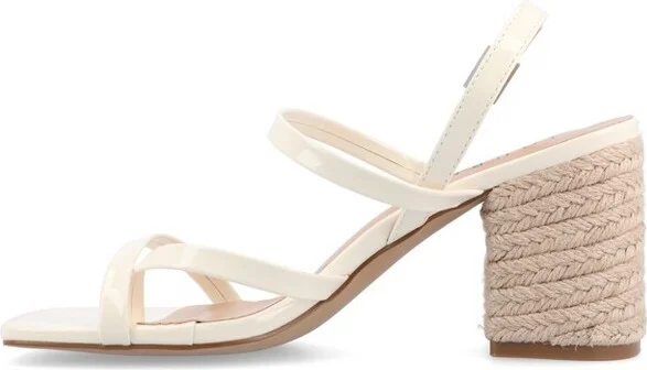 Journee Collection Women's Olivina Jute Covered Block Heel Sandals, Sage - Image 7
