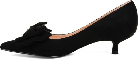 Journee Collection Women's Orana Pointed Toe Kitten Heel Pumps Black - Image 4