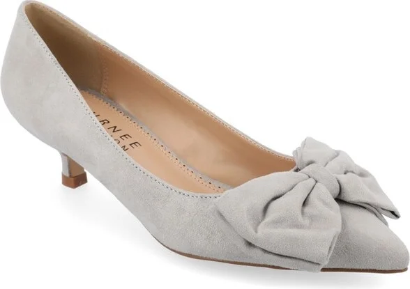 Journee Collection Women's Orana Pointed Toe Kitten Heel Pumps Black