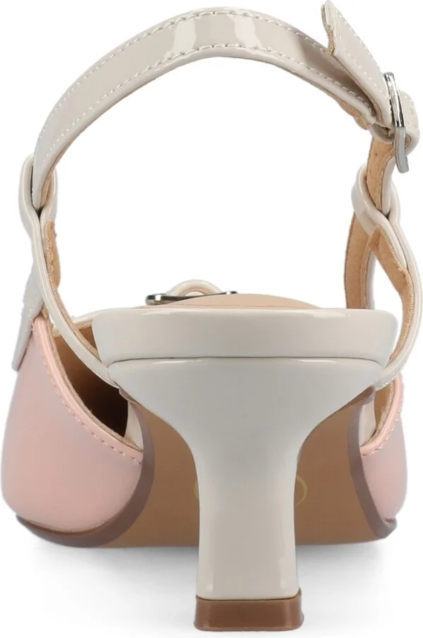 Journee Collection Women's Padma Slingback Kitten Heel Pumps - Patent, Pink - Image 3