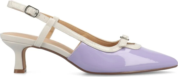 Journee Collection Women's Padma Slingback Kitten Heel Pumps - Patent, Pink - Image 6