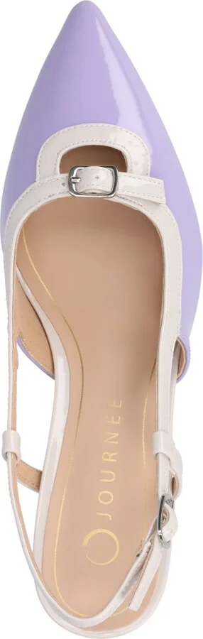 Journee Collection Women's Padma Slingback Kitten Heel Pumps - Patent, Pink - Image 8