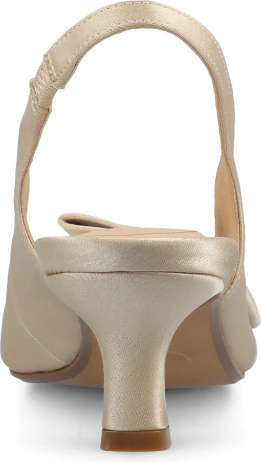 Journee Collection Women's Paloma Bow Kitten Heel Slingback Pumps - Satin/Silver - Image 7