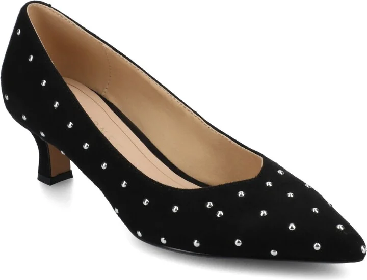 Journee Collection Women's Pammie Pointed Toe Kitten Heel Dress Pumps