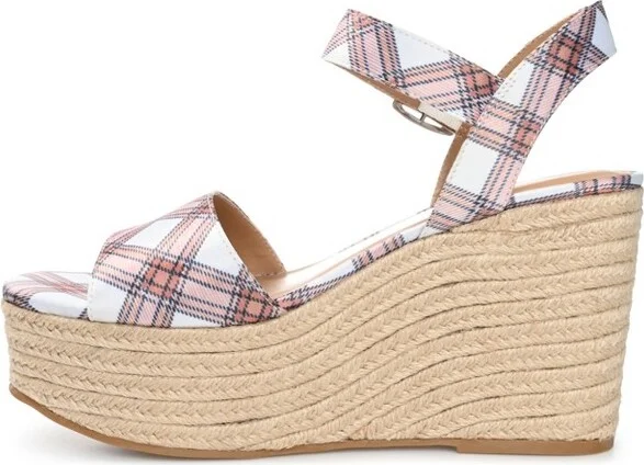 Journee Collection Women's Pearrl Wedge Heel Espadrille Sandals Blue - Image 4