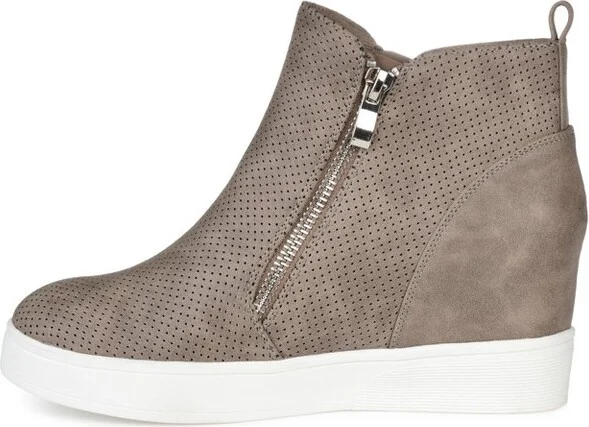 Journee Collection Women's Pennelope Round Toe Double Zip Wedge Sneakers Blue 10WD - Image 3