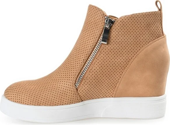 Journee Collection Women's Pennelope Round Toe Double Zip Wedge Sneakers Blue 10WD - Image 6