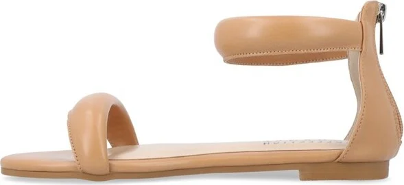 Journee Collection Womens Peytonn Back Heel Zip Ankle Strap Sandals Tan 5.5 - Image 2