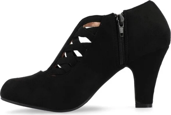 Journee Collection Women's Piper Inside Zip Block Heel Booties Black - Image 2