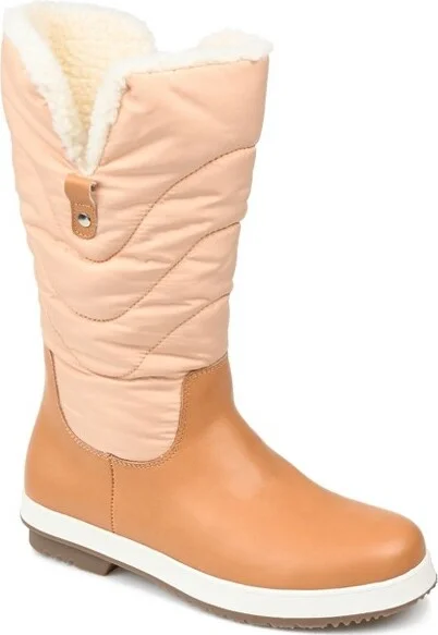 Journee Collection Womens Pippah Tru Comfort Foam Block Heel Winter Boots Tan