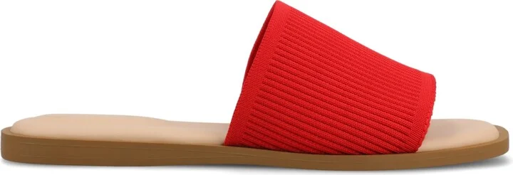 Journee Collection Women's Prisilla Single Band Slide Flat Sandals - Image 7
