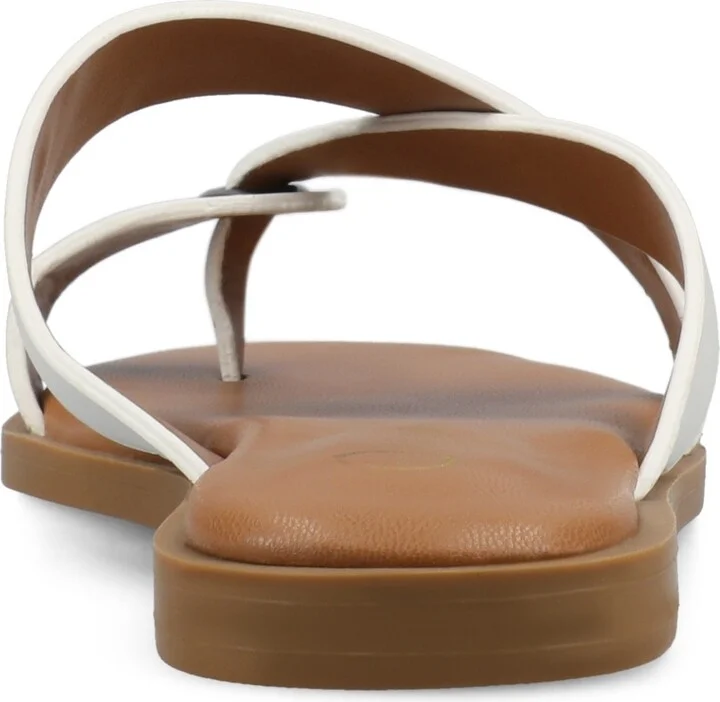 Journee Collection Women's Prizzie Toe Ring Strappy Flat Sandals - Image 3