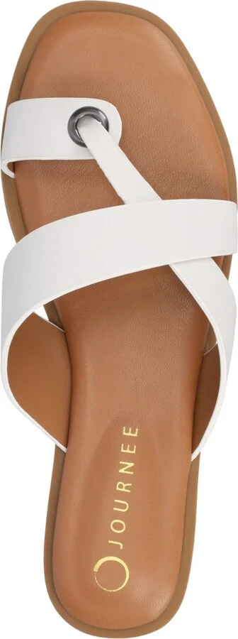 Journee Collection Women's Prizzie Toe Ring Strappy Flat Sandals - Image 4