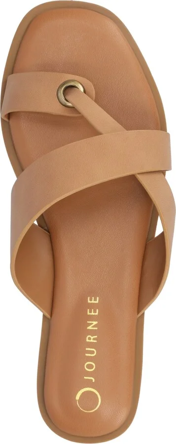 Journee Collection Women's Prizzie Toe Ring Strappy Flat Sandals - Image 8