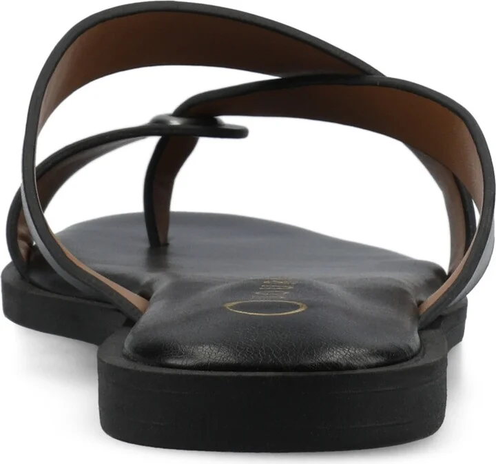 Journee Collection Women's Prizzie Toe Ring Strappy Flat Sandals - Image 11