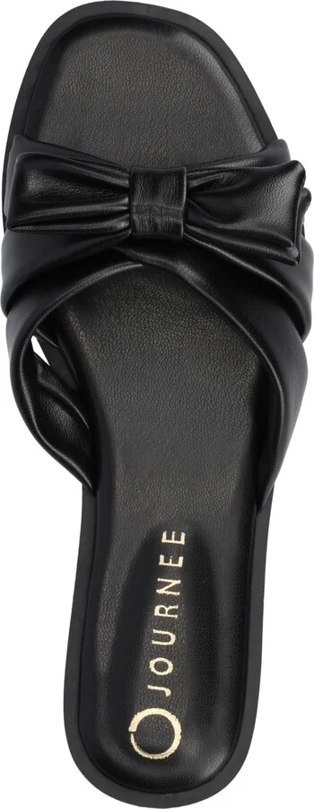 Journee Collection Women's Prylin Bow Slide Flat Sandals - Image 4